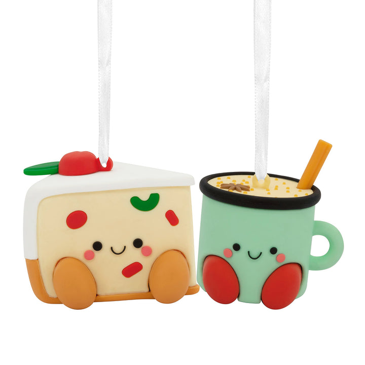 Hallmark Better Together Santa Milk Mug and Christmas Tree Cookie Magnetic Christmas Ornaments, Set of 2, Shatterproof Milk & Cookies