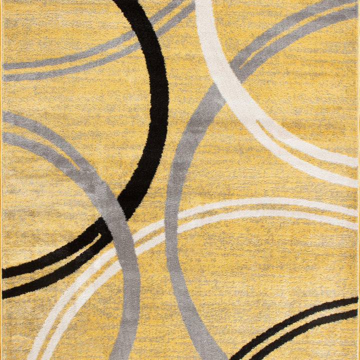 Rugshop Modern Wavy Circles Design Area Rug 2'7" x 4' Red 2'7" x 4'