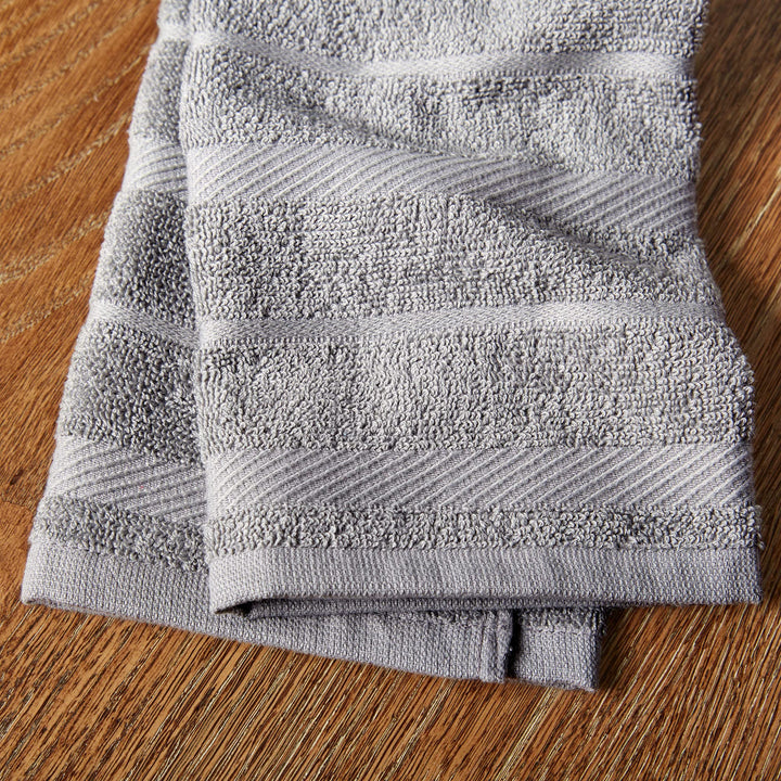 KitchenAid Albany Kitchen Towel 4-Pack Set, Grey/White, 16"x26" 16"x26"