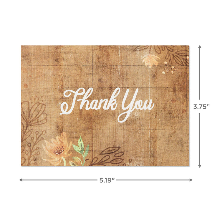 Hallmark Thank You Cards Assortment, Rustic Flowers (48 Thank You Notes with Envelopes)