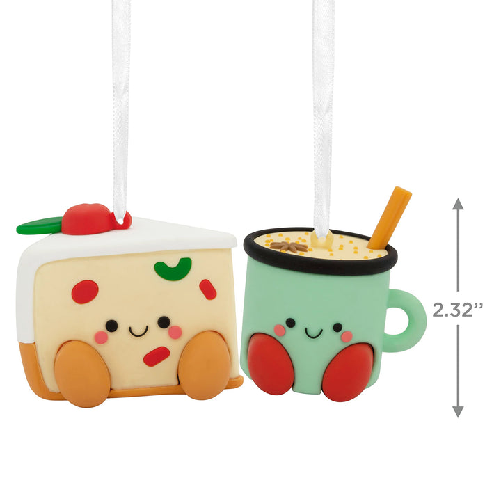 Hallmark Better Together Santa Milk Mug and Christmas Tree Cookie Magnetic Christmas Ornaments, Set of 2, Shatterproof Milk & Cookies