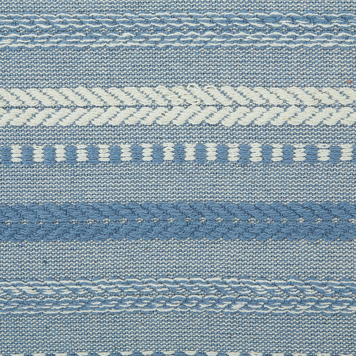 DII Farmhouse Braided Stripe Table Runner Collection, 15x72 (15x77, Fringe Included), Stonewash Blue 15x72" (15x77", Fringe Included) Striped