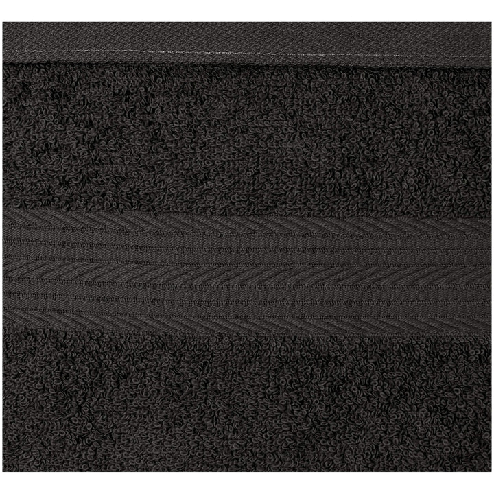 Basics - 12 Piece Fade Resistant Washcloth, 100% Cotton, Black, 12" x 12" Washcloth (Pack of 12)