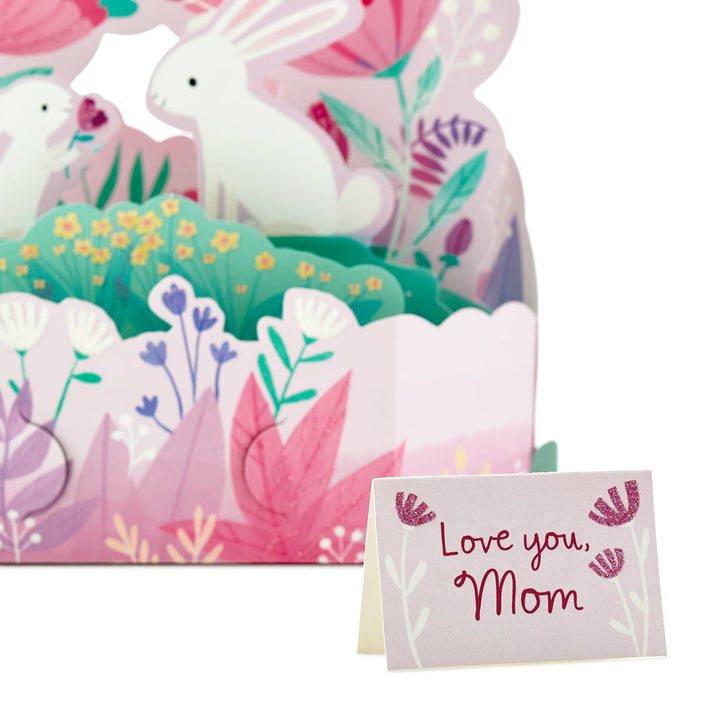 Hallmark Paper Wonder Mother's Day Pop Up Card (Bunnies) for Spring, Easter Card for Mom