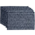 Sweet Home Collection 100% Cotton Placemats for Dining Room Rectangle Two Tone Woven Fabric 13" x 19" Soft Durable Table Mat Set, Set of 6, Navy