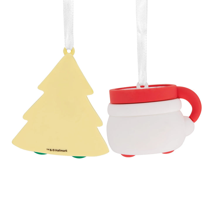 Hallmark Better Together Santa Milk Mug and Christmas Tree Cookie Magnetic Christmas Ornaments, Set of 2, Shatterproof Milk & Cookies