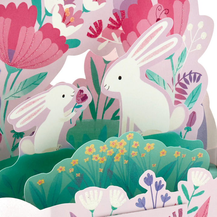 Hallmark Paper Wonder Mother's Day Pop Up Card (Bunnies) for Spring, Easter Card for Mom