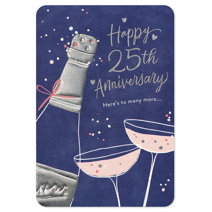 American Greetings 25th Anniversary Card (To Many More) Coupes and Champagne