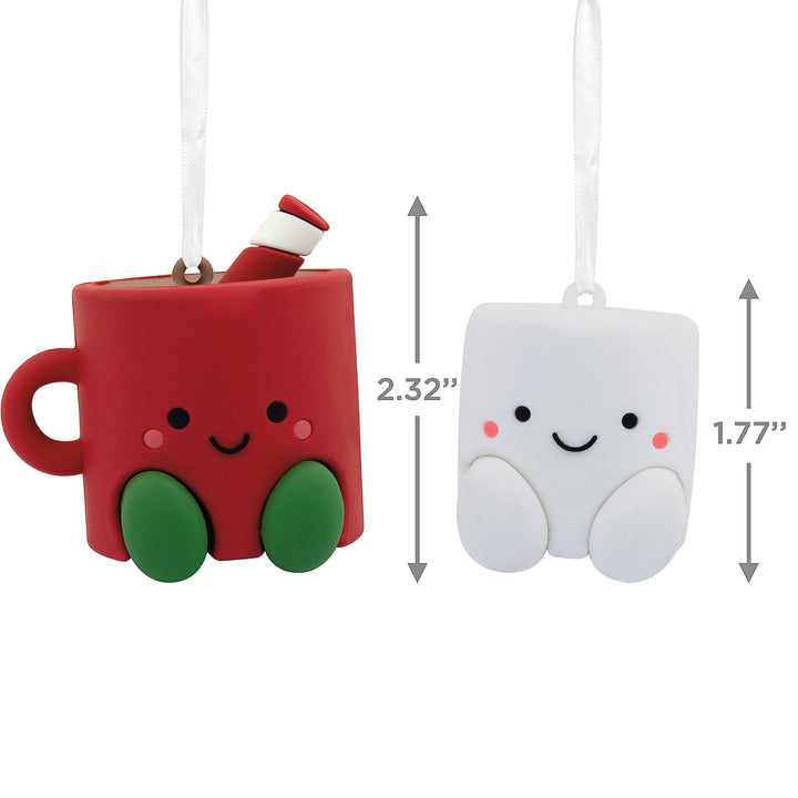 Hallmark Better Together Santa Milk Mug and Christmas Tree Cookie Magnetic Christmas Ornaments, Set of 2, Shatterproof Milk & Cookies