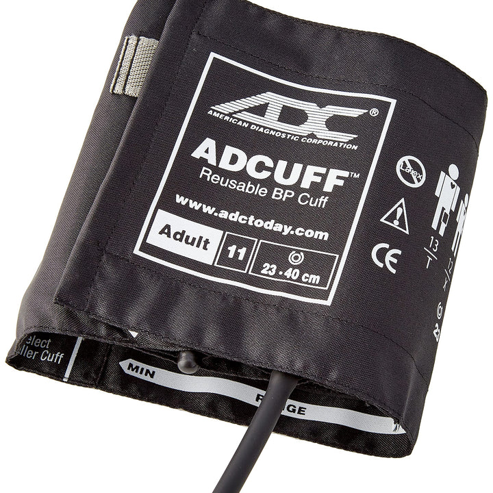 ADC 731BK Multikuf Model 731 3-Cuff EMT Kit with 804 Portable Palm Aneroid Sphygmomanometer, Small, Adult, Black 3 Cuff Kit, Black Small Adult, Adult & Large Adult (19-50cm)