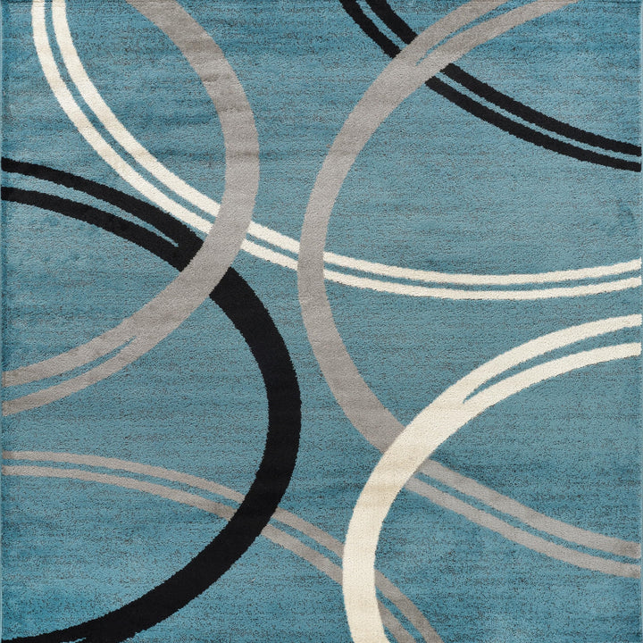 Rugshop Modern Wavy Circles Design Area Rug 2'7" x 4' Red 2'7" x 4'