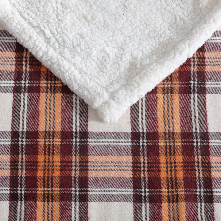 Eddie Bauer - Throw Blanket, Super Soft Reversible Sherpa Fleece Bedding, Ideal Christmas & White Elephant Gifts, Cozy Plaid Throw Blankets for Couch (Edgewood Red, Throw) Edgewood Red Sherpa Throw