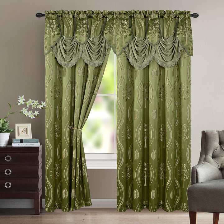 Elegant Comfort Luxurious Beautiful Curtain Panel Set with Attached Valance and Backing 54" X 84 inch (Set of 2), Navy Blue 54"W x 84"L (Pack of 2)