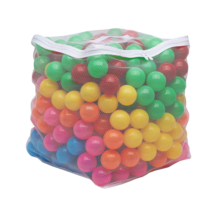 Basics BPA Free Crush-Proof Plastic Ball, Pit Balls with Storage Bag, Toddlers Kids 12+ Months, Pack of 400 Balls, 6 Bright Colors