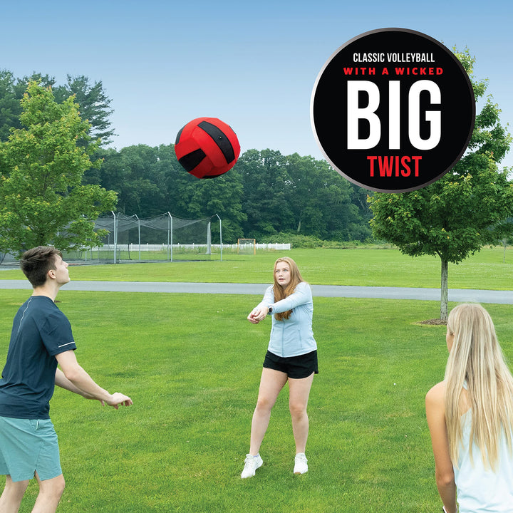 Wicked Big Sports  Exclusive Updated Volleyball-Supersized Soccer Ball Outdoor Sport Tailgate Backyard Beach Game Fun for All, Red