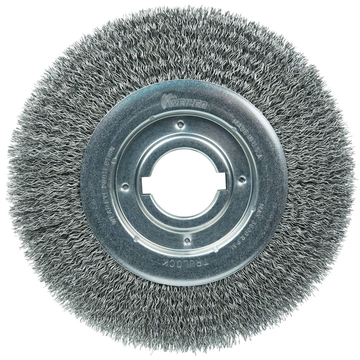 Weiler 06170 10" Medium Face Crimped Wire Wheel , .020" Steel Fill, 2" Arbor Hole, Made in the USA 0.020 Wire Size