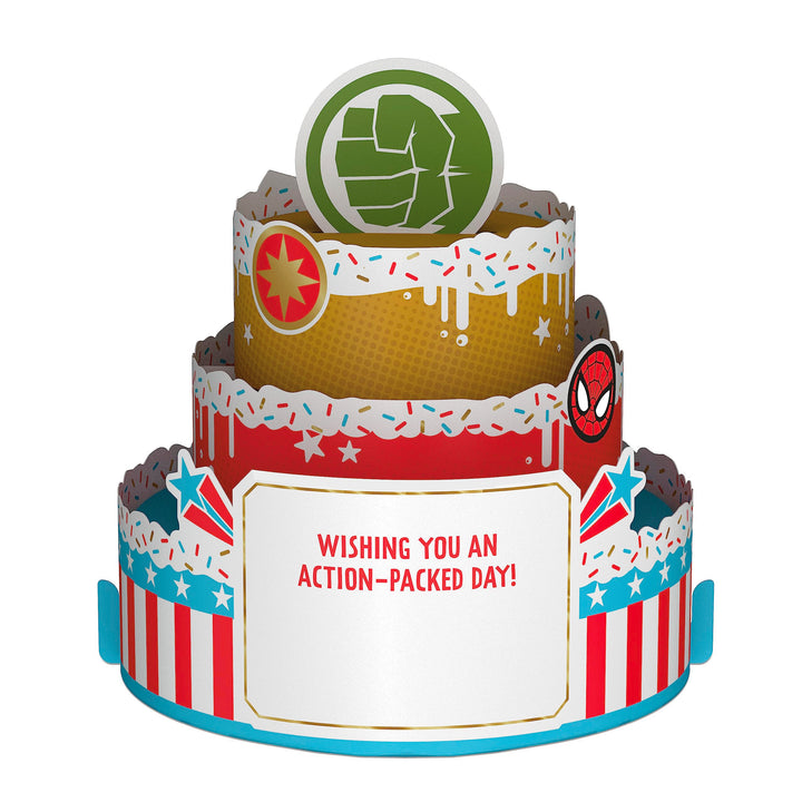 Hallmark Marvel Avengers Pop Up Card (Superhero Birthday Cake) Superhero Birthday Cake