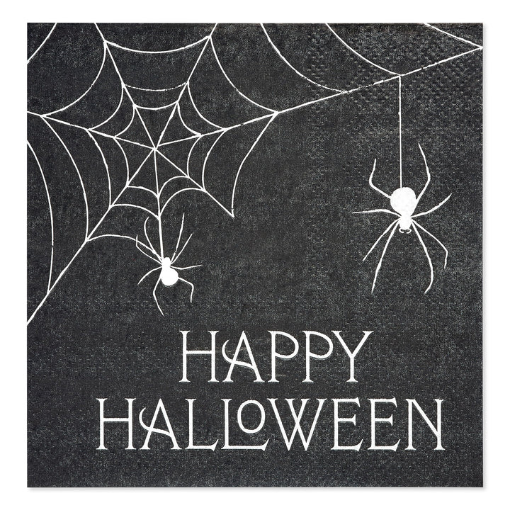 American Greetings 50-Count 5 in. x 5 in. Beverage Napkins, Spiderweb Halloween Party Supplies Hlwn Basics Bnap 50ct Hc