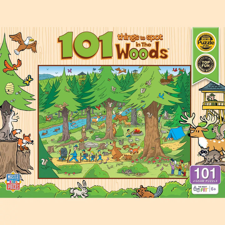 Masterpieces 100 Piece Kids Jigsaw Puzzle - 101 Things to Spot in the Woods.