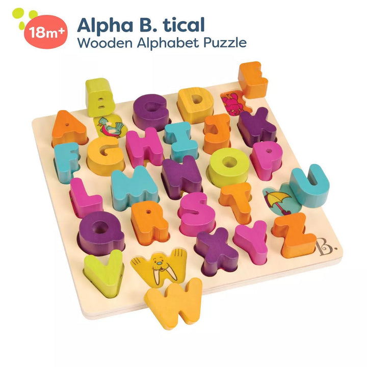 B. Toys Wooden Alphabet Puzzle - Alpha-B.-Tical 27Pc