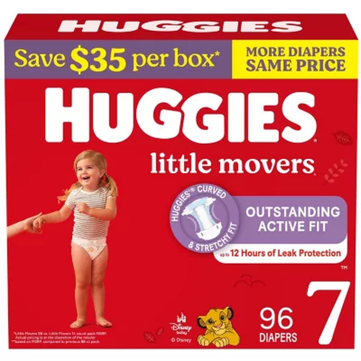 Huggies Little Movers Baby Diapers, Size 3-8
