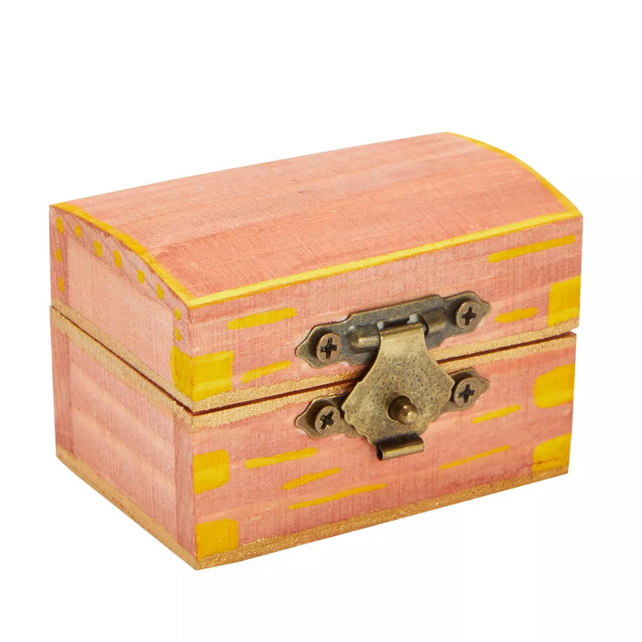 Juvale 12-Pack Small Wooden Boxes for Crafts - Unfinished Wood Treasure Chest-Style Box with Hinged Lid, 2.4X1.6X1.7 In