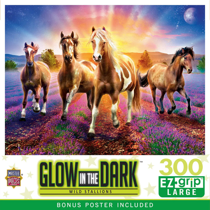 Masterpieces 300 Piece EZ Grip Jigsaw Puzzle - Wild Stallions - 18"X24".