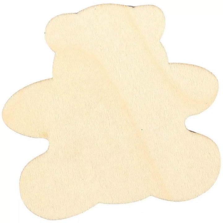 Juvale 24 Pack Wooden Teddy Bear Cutouts for Crafts, Unfinished Wood Pieces for DIY Projects, 3.7 X 3.5 Inches