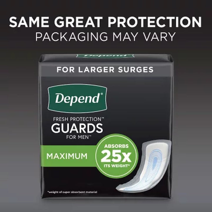 Depend Incontinence Guards for Men, Maximum Absorbency, 52 Ct., 2 Pk.