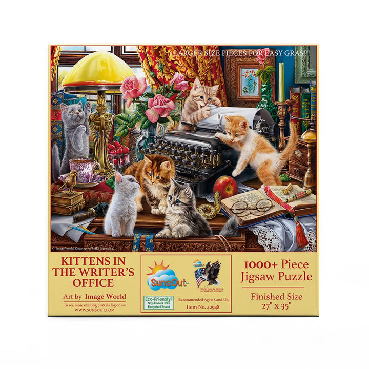 Sunsout Kittens in the Writer'S Office 1000 Pc Large Pieces Jigsaw Puzzle 42948