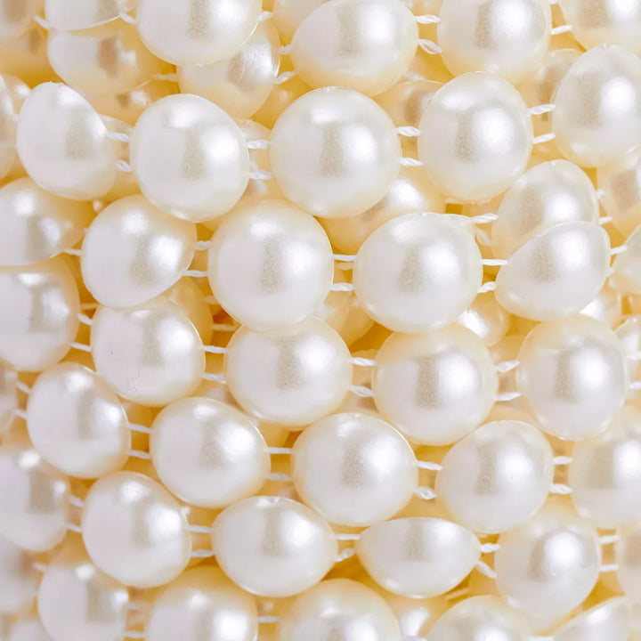 Bright Creations White Half-Round Spools of Pearls for DIY Crafts, Wedding Decorations, 10Mm Beads, 10 Yards