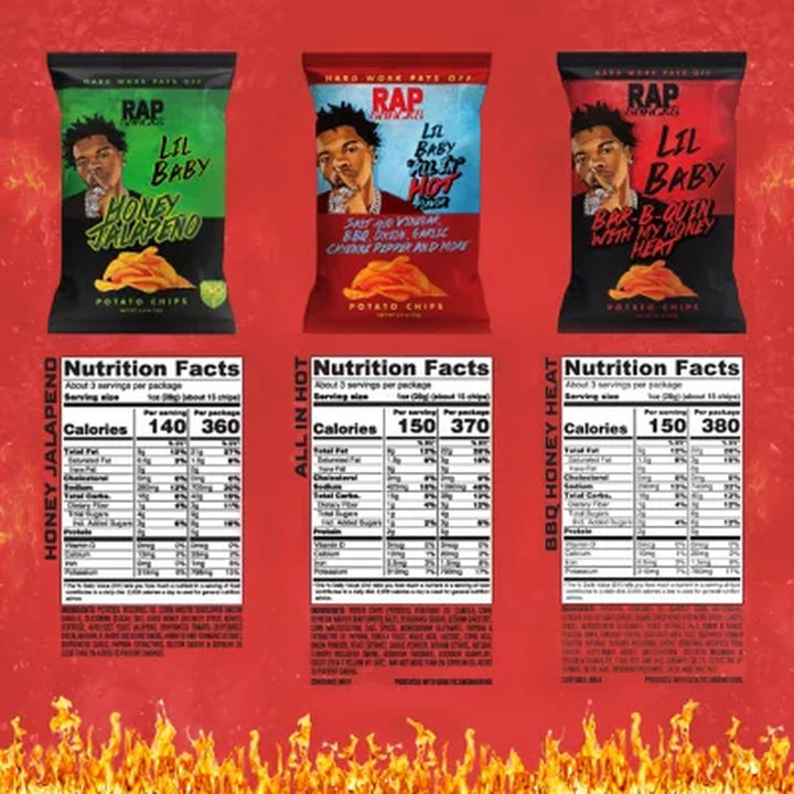 Rap Snacks Hot Variety Pack Chips, 2.5 Oz., 13 Pk.