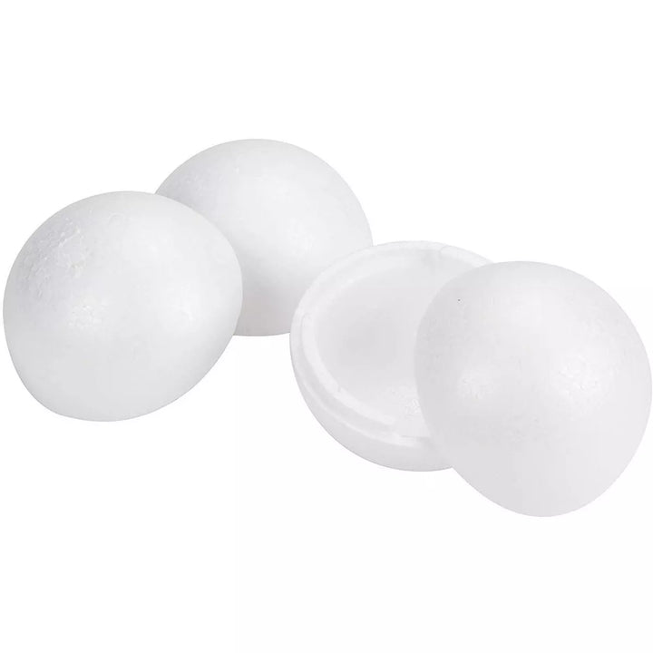 Juvale 4-Pack White Half Foam Balls, Semicircle for DIY Arts and Crafts Supplies (4 In)