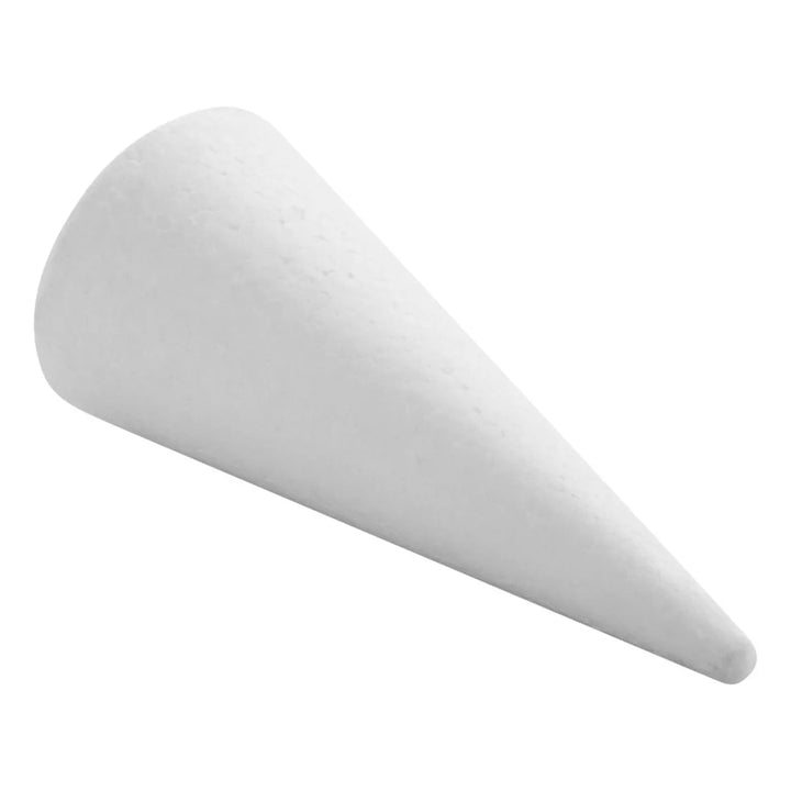 Bright Creations 16 Pack White Foam Cones for Art and Crafts Supplies (4 Sizes, 2.3-6 In)