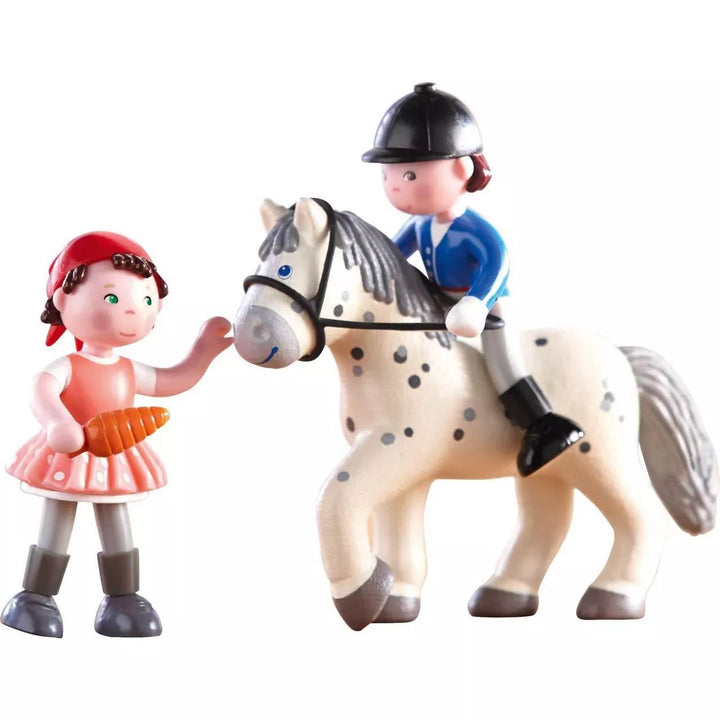 HABA Little Friends Horse Pippa - 4.5" Dapple Grey Mare Toy Figure