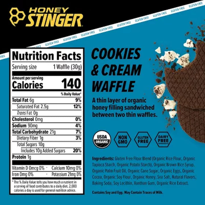 Honey Stinger Organic Gluten-Free Cookies and Cream Waffles 12 Ct.
