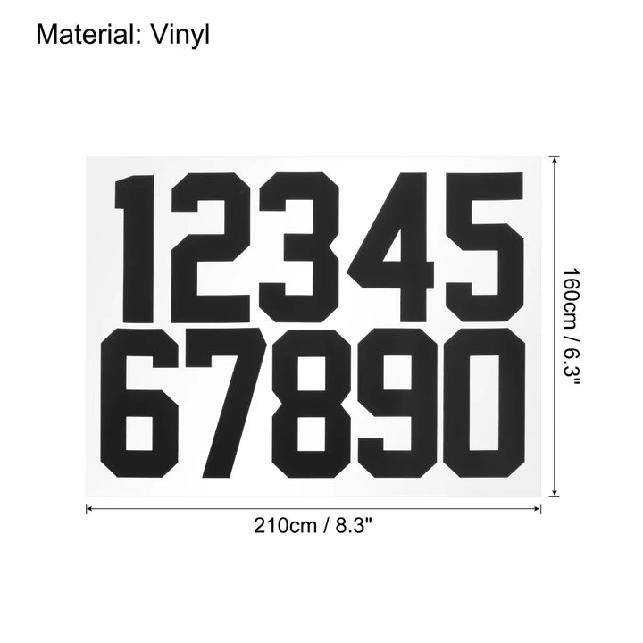 Unique Bargains Reflective Mailbox Numbers Sticker 8.3 Inch Height 0 - 9 Vinyl Self-Adhesive Address Number Black 5 Set