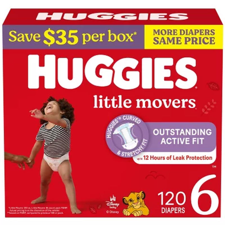 Huggies Little Movers Baby Diapers, Size 3-8