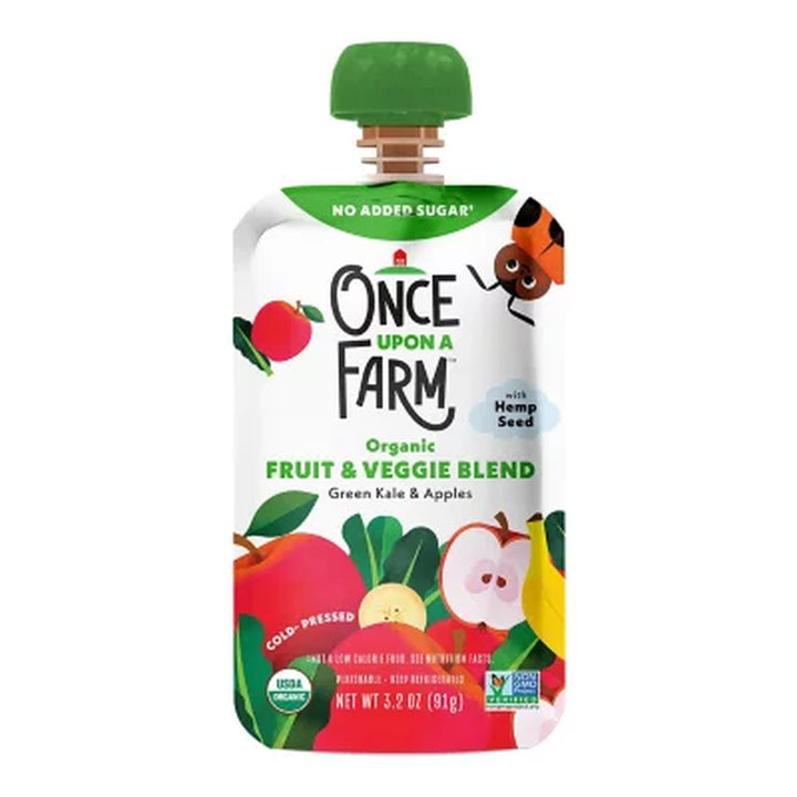 Once upon a Farm Organic Fruit & Veggie Blend Variety Pack, 3.2Oz., 8Ct.