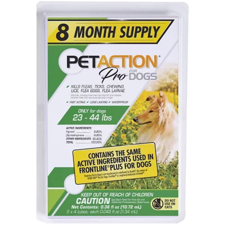 Petaction Pro for Dogs, 8 Doses (Choose Your Size)