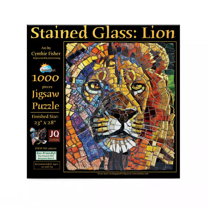 Sunsout Stained Glass Lion 1000 Pc Jigsaw Puzzle 70720