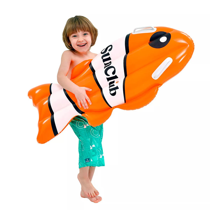 Pool Central Inflatable Clown Fish Swimming Kickboard - 39" - Orange and White