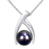 9.5-10 Mm Black round Tahitian Pearl Drop Pendant in Sterling Silver