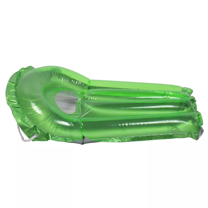 Swim Central 30-Inch Inflatable Transparent Green with Metallic Silver Surf Rider Pool Float