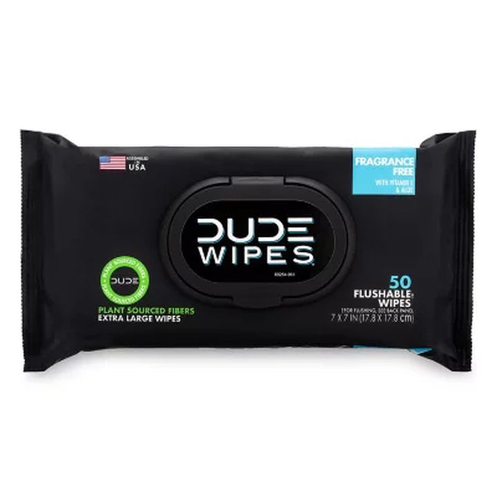 DUDE Wipes Extra Large Flushable Wet Wipes, Fragrance-Free, 400 Ct.