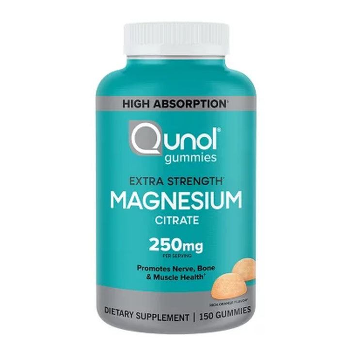 Qunol Extra Strength Magnesium Citrate High Absorption Gummies, 250 Mg 150 Ct.