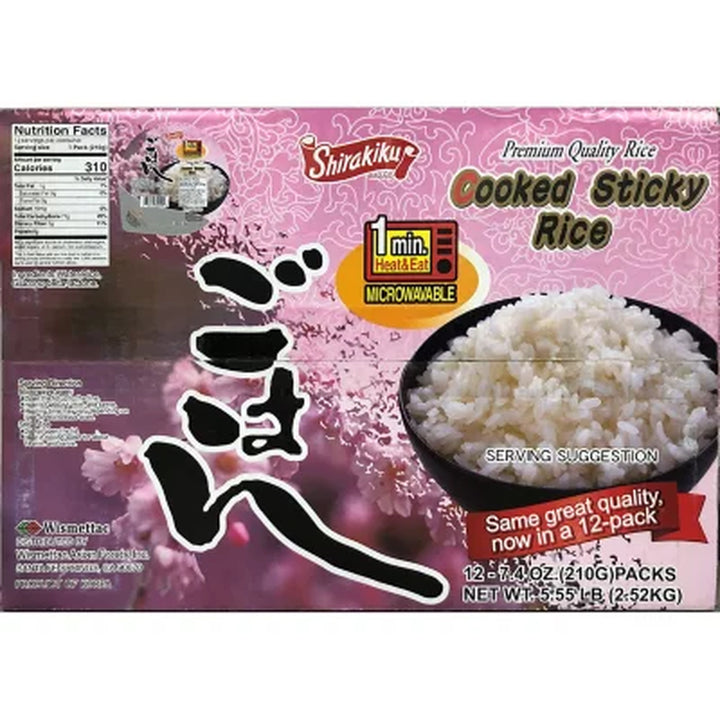 Shirakiku Cooked Sticky White Rice, 88.8Oz.