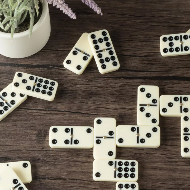 Toy Time Premium Set of 55 Double Nine Dominoes with Wood Case