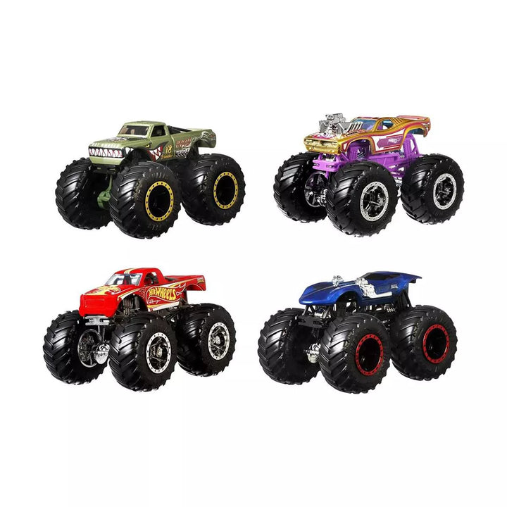 Hot Wheels Monster Trucks 1: 64 Scale 4-Truck Pack, GBP23 Styles May Vary