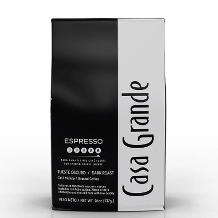 Casa Grande Dark Roast Ground Coffee, Espresso 26 Oz .